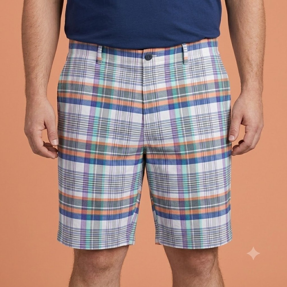 Tommy‎ Bahama Golf Shorts Men's 38 Plaid Multicolor Flat Front